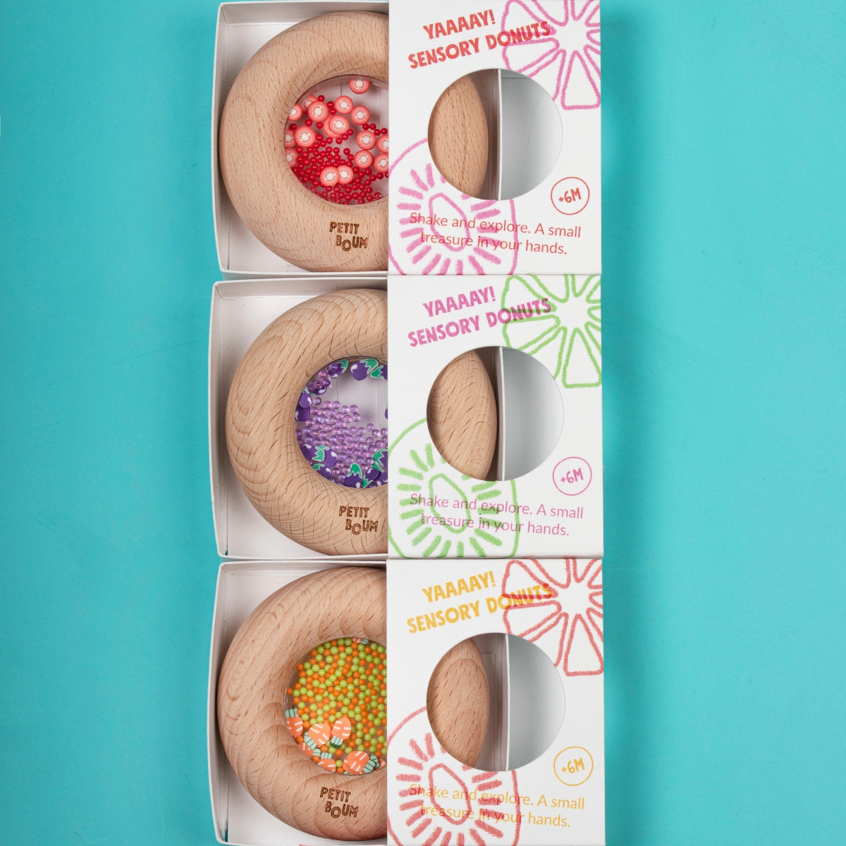 Hochet sensoriel Donuts Kiwis – Image 4