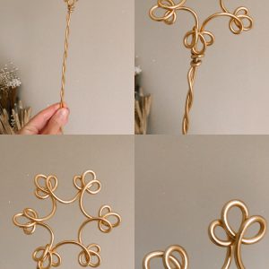 Baguette magique flocon décorative en filaire doré