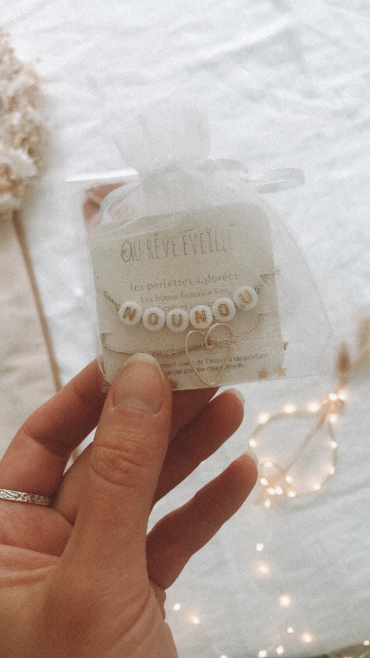 Ma rentrée en 6e, bracelet perles et cœur « mot/prénom » personnalisé – Image 2