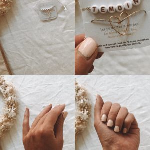 Bracelet perles et cœur « témoin »