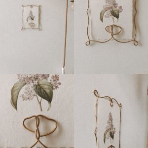 Cadre vintage / porte-carte-photo en filaire doré A6