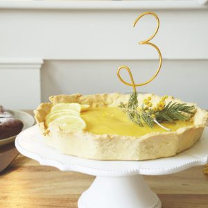 Cake topper chiffre en filaire doré