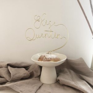 Cake topper « Prénoms mariés » 17-19 lettres