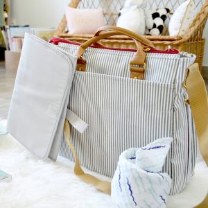 « Maman et bébé en balade » sac marin + lange baleine