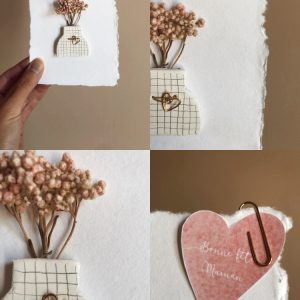 Petite carte fleurie « petits carreaux »