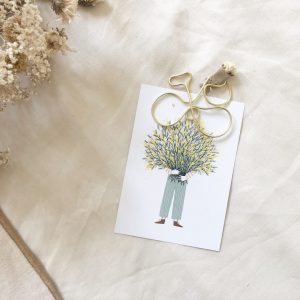 La bicylette et son petit bouquet en filaire doré marque-page/porte-photo