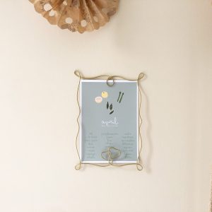 Cadre vintage / porte-carte-photo en filaire doré format A5