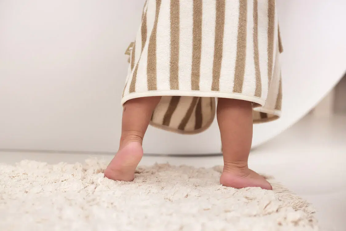 Peignoir 3-4 ans Stripe Éponge – Olive Green – GOTS – Image 7