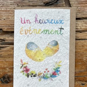Carte à planter « Heureux événement jaune » – naissance
