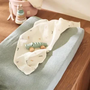 Housse Matelas à Langer Éponge 50x70cm Sea Green – 2 pièces