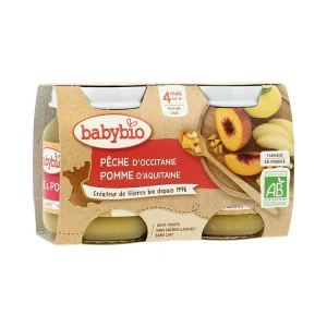 BABYBIO PETIT POT PECHE ET POMME DE NOUVELLE AQUITAINE 2 * 130 G