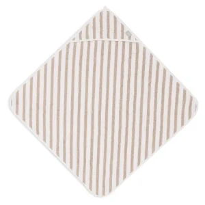 Cape de bain éponge Stripe Olive Green GOTS personnalisable