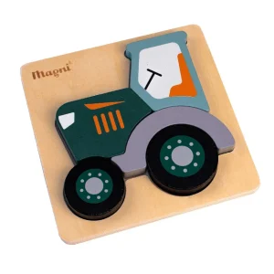 Petit puzzle tracteur en bois