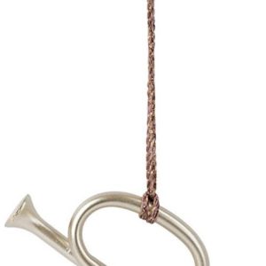 Ornement en métal argenté / Trompette