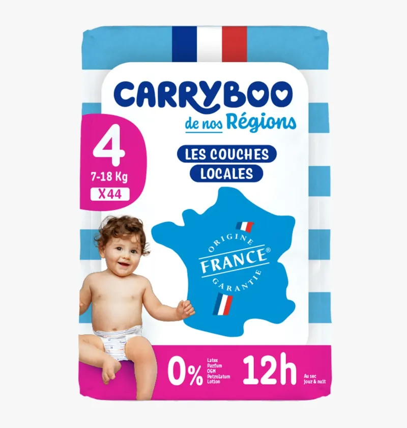 Carryboo Couches Écologiques Taille 4 (7-18kg) 44 unités