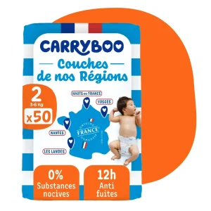 Couches CarryBoo Taille 2 (3-6Kg) X 50