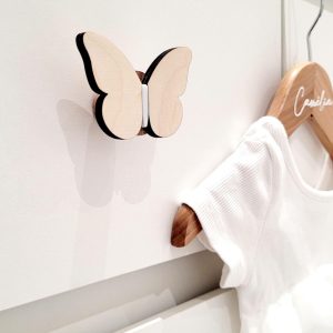 Poignée de tiroir ou de porte papillon bois