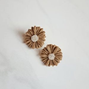 Boucles d&rsquo;oreilles pour enfants – Fleurs marrons