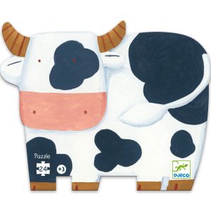 Puzzle silhouette / Vache à la ferme 3+