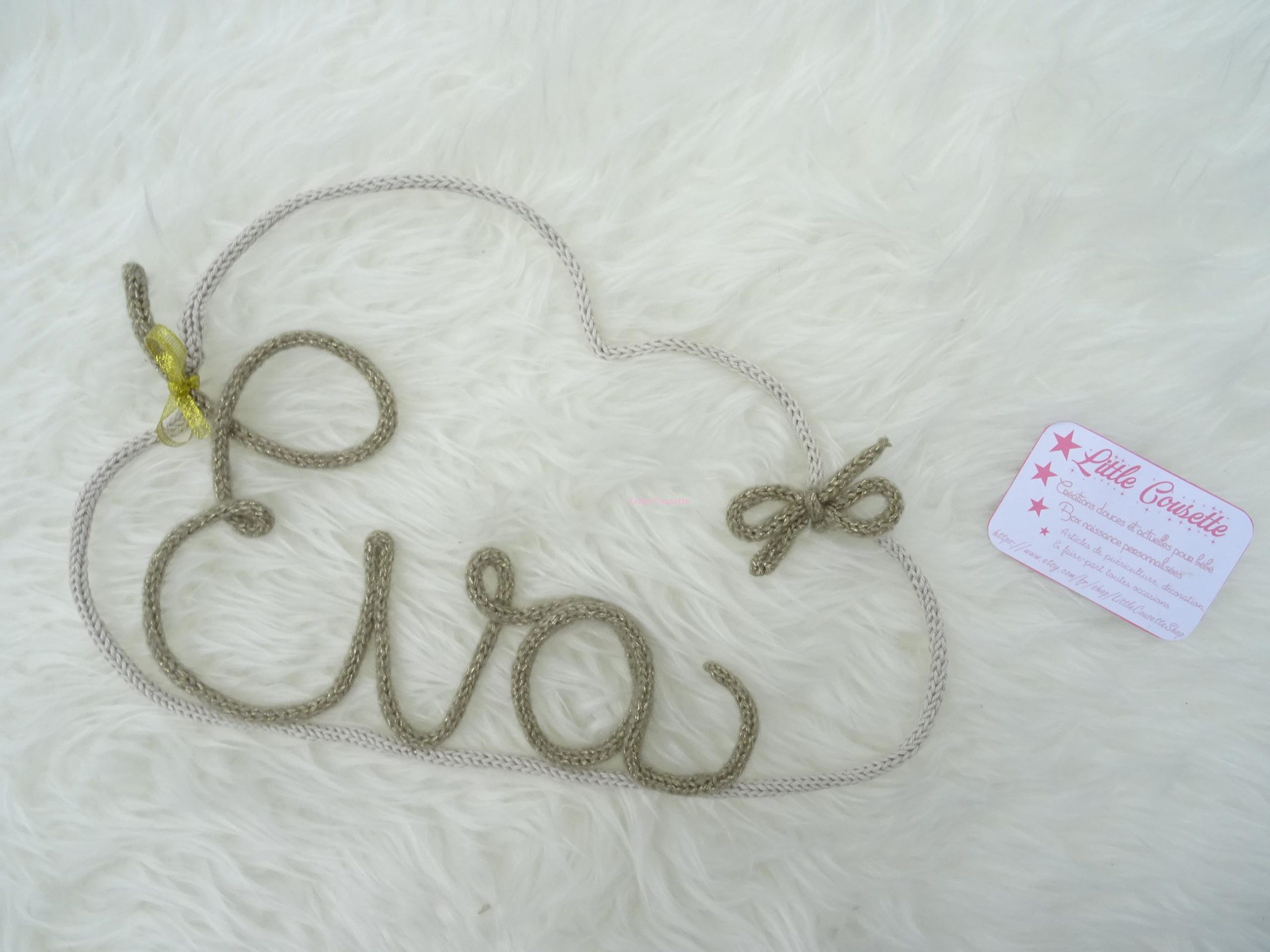 Prénom de bébé en tricotin