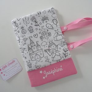 Grande pochette et trousse à colorier nomade avec tissu à colorier