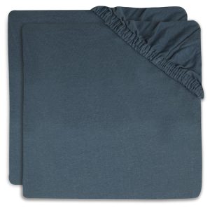 Drap-housse berceau Jersey 40/50×80/90cm Blue Jeans (pack de 2)