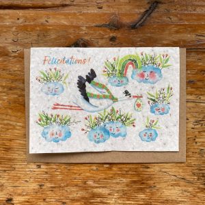 Carte à planter « Félicitations Cigogne » – naissance