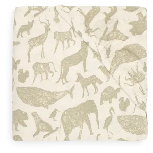 Drap-housse 70x140cm Animals Olive Green – Jollein