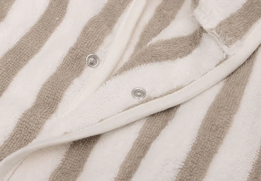 Peignoir 3-4 ans Stripe Éponge – Olive Green – GOTS – Image 4