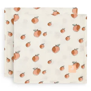Lange Gaze de Coton Large 115x115cm Peach – 2 pièces