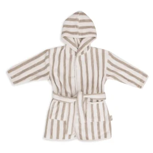 Peignoir 3-4 ans Stripe Éponge – Olive Green – GOTS