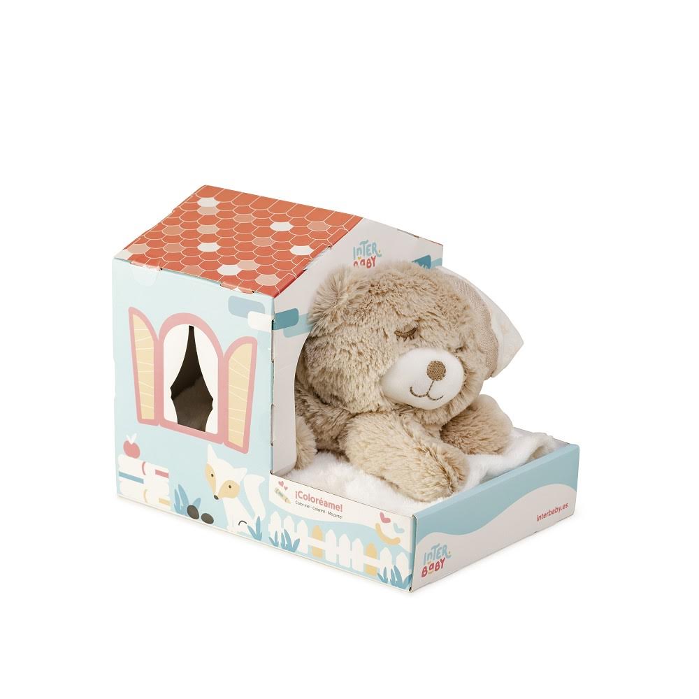Couverture polaire et peluche ourson beige Interbaby