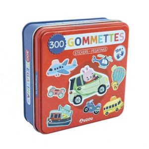 Boîte de 300 gommettes métal – Les transports