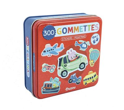 Boîte de 300 gommettes métal – Les transports