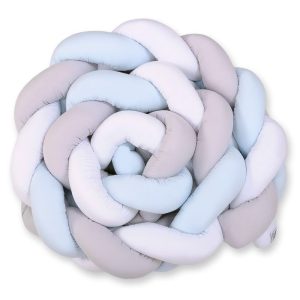 Tresse de lit XXL 360cm Bleu Blanc Gris