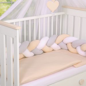Tresse de lit 180cm Beige Blanc Gris