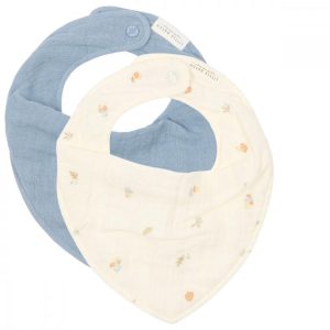 Lot de 2 bavoirs bandana gaze de coton Forest Treasures – Denis Blue