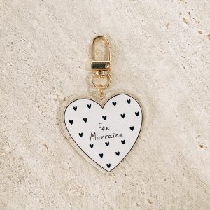 Porte-Clés FÉE MARRAINE Petits Cœurs