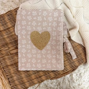 Porte barrettes en gaze de coton beige