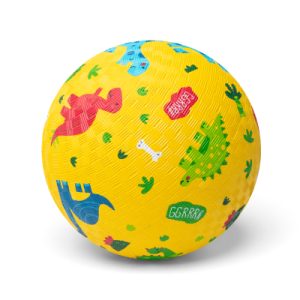 Ballon Dinosaures jaune en caoutchouc 18 cm