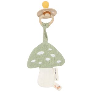 Attache Tétine en gaze de coton champignon