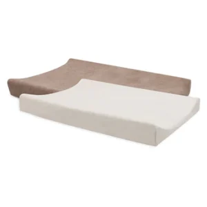 Housse Matelas à Langer Éponge 50x70cm Ivory – Milky Coffee – 2 pièces