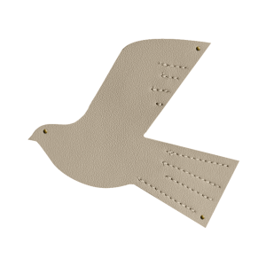 Oiseau en cuir taille S beige