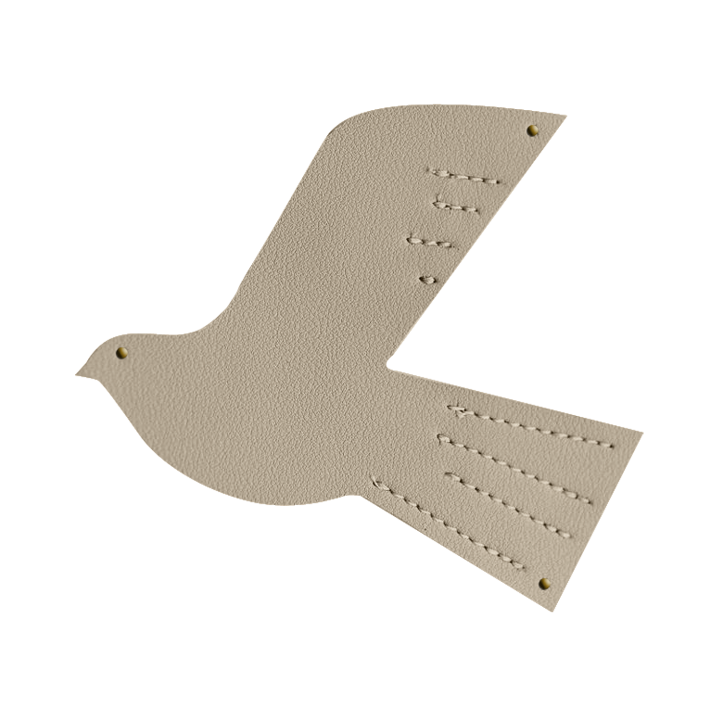Oiseau en cuir taille S beige