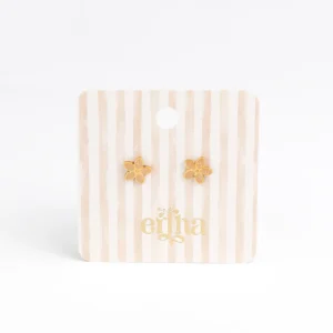 Boucles d’oreilles à tige Fleurs dorée