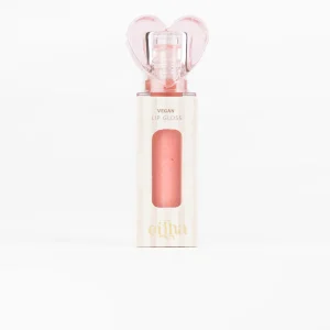 Brillant à lèvres végétalien aromatisé fraise – Rose pailleté