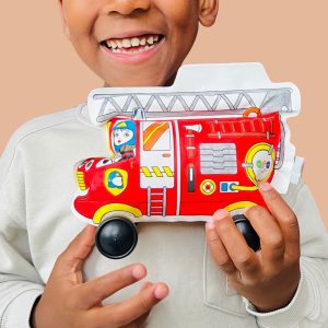 Coloriages Gonflables – 1 Pompier et 1 Police qui roulent & s’illuminent à colorier