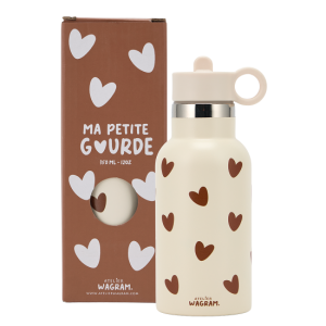 Gourde acier inox crème Coeur