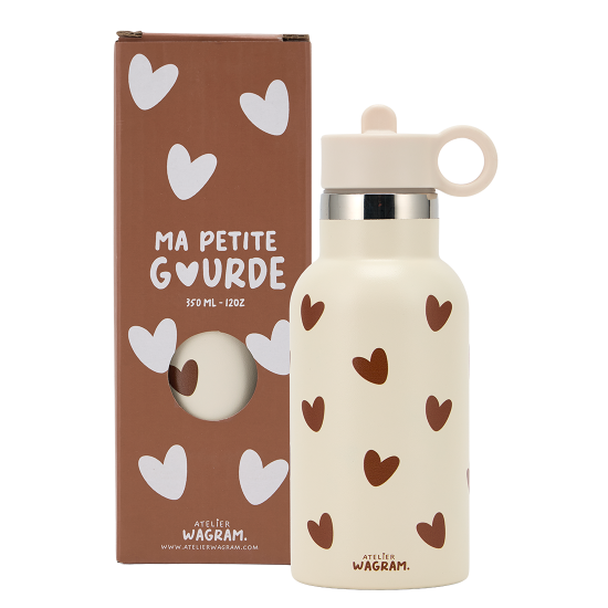Gourde acier inox crème Coeur