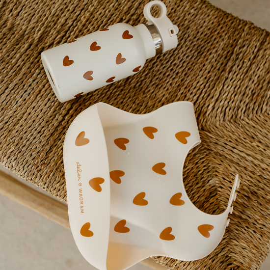 Gourde acier inox crème Coeur – Image 2